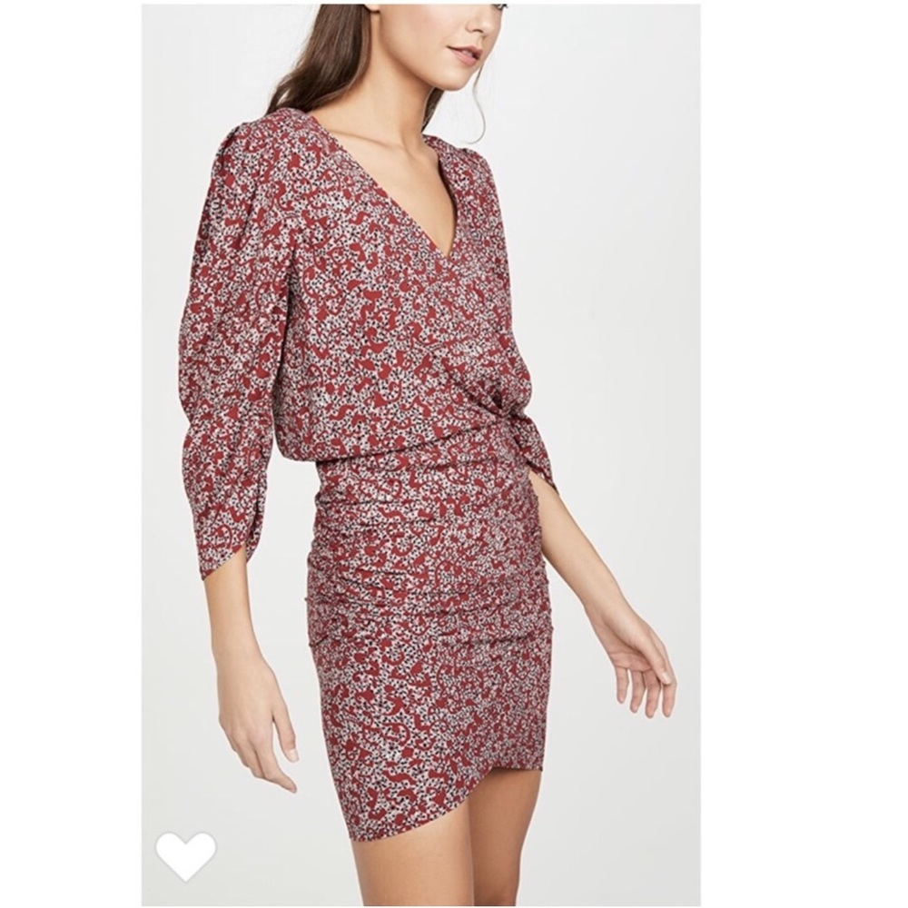 ba&sh Crystal Mini Dress in Cranberry Floral - Picture 1 of 16